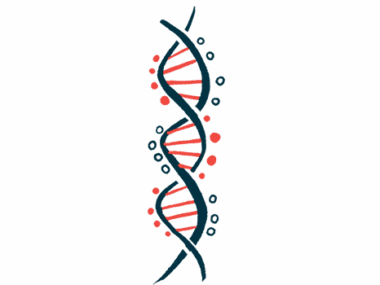An illustration highlights the two chains that coil around each other to form DNA's double helix.