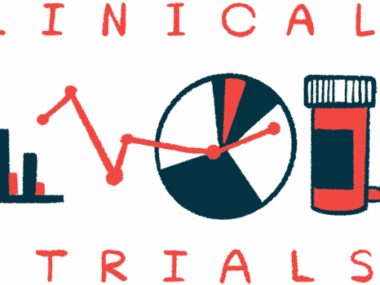 A bar graph, a pie graph and a bottle of prescription medication and pills are seen sandwiched between the words 'CLINICAL' and 'TRIALS.'
