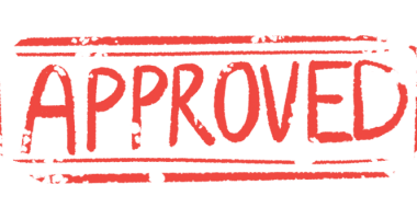 A red stamp is shown spelling out the word approval.