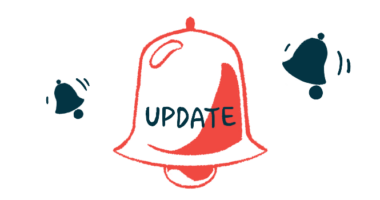 A large bell labeled 'update' in all capital letters is seen between two smaller, ringing bells.